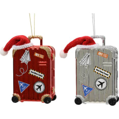 Decoris suitcase with fir decoration