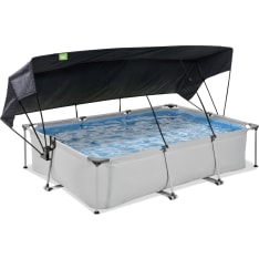 EXIT Soft Grey pool 300x200x65cm with filter pump and canopy - grey