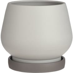 Mica Espe's gray pot + saucer