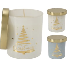 H&S 7x8cm glass candle