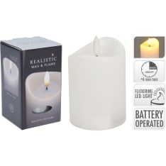H&S 70x100mm white led candle