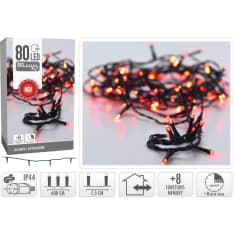 H&S IP44 80-osainen punainen 6m LED-ulkovalosarja