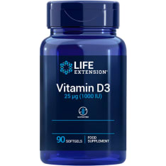 Life Extension Vitamin D3 25 mcg (1000 IU) 90 softgels food supplement
