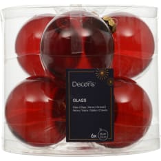 Decoris set of 6 glass Christmas baubles