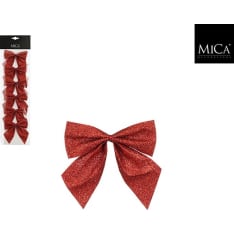 Mica glitter bow 6 pcs decoration