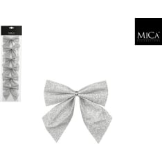 Mica glitter bow 6 pcs decoration