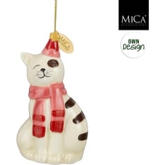 Mica striped cat Christmas tree ornament