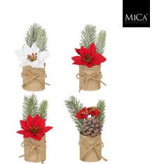 Mica 16 cm Christmas arrangement in pot