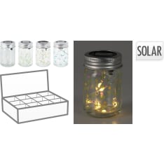 Pro Garden Solar lasipurkki aurinkokennovaloilla