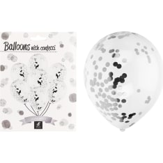 Balloons With Confetti 8 kpl hopeakonfettipallo