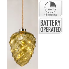 H&S 21cm roikkuva lasikäpy led valoilla