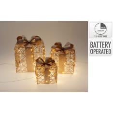 H&S 3-piece gold gift set with led lights