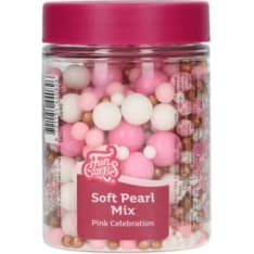 Funcakes pink celebration mix 80 g pehmeät sokerihelmet
