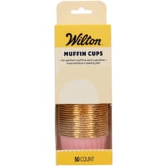 Wilton vaaleanpunainen kultareunalla 50kpl muffinivuoat