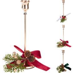 H&S 22 cm candle holder with pine decoration