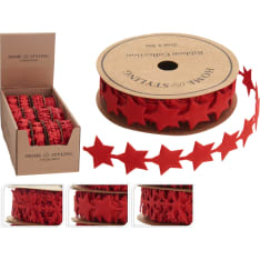 Ribbon Xmas punainen 4 metriä joulunauha (lajitelma)