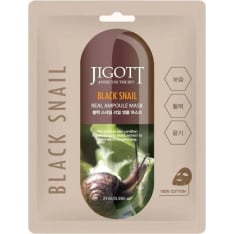 Jigott Real Ampoule Black Snail 27 ml kasvomaski