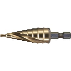 Makita D-40179 4,5,6,7,8,9,10,11,12 mm Porrasporanterä spiraali, Tin-pinnoite 4 - 12 mm, kara 1/4''