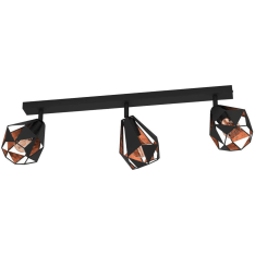 Eglo Carlton 3-os 7 3x40W 73x16cm antiikkikupari/musta 251502