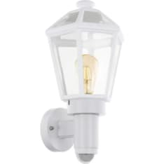 Outdoor wall lamp with motion sensor Aaron E27 max. 28W IP44 white