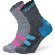 Lenz Outdoor 1.0 2-pack Pink/Sky Blue Hiking Sock