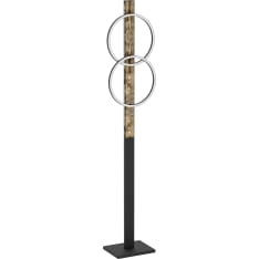 EGLO BOYAL 2X12W LED 3000K 3400lm musta/puu lattiavalaisin