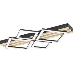 EGLO Cembrano 49x72cm 30W LED 3000K musta/puu kattovalaisin