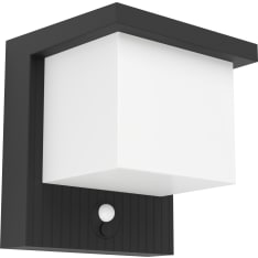 EGLO Frigento 7W LED 3000K 700lm IP44 musta ulkoseinävalaisin aurinkokennolla ja liiketunnistimella
