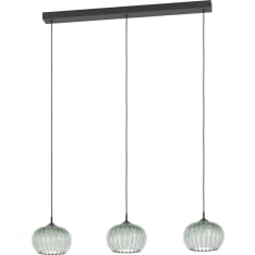 Eglo Alamito 20x77cm 3x5,3W LED CCT 530lm musta/vihreä riippuvalaisin