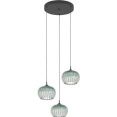 Pendant lamp EGLO Alamito 3x5.3W LED CCT 530lm IP20 black/green