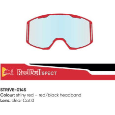 Spect Red Bull Strive MX Goggles Single lens Red/Black clear