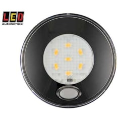 Led Autolamps 24V ø79x14mm black interior light with switch