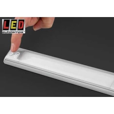 Led Autolamps 12V 410x40x11mm silver aluminum interior light with tactile switch