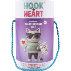 Hook & Heart Skateboard Cat Crochet Kit