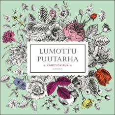 Lumottu puutarha värityskirja
