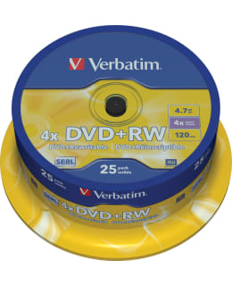 Verbatim DVD+RW 1-4x 4 .7GB/120 min 25 kpl DVD+RW levy Main Image