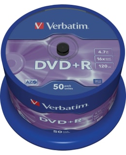 Verbatim DVD+R 16x 4.7 GB/120 min 50 kpl DVD+R -levy Main Image