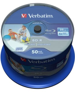 VERBATIM BD-R, 6X, 25GB/200TIM, WIDE INK Main Image