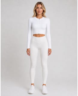 S2 06430083150714 WHT M CROP JACKET Main Image
