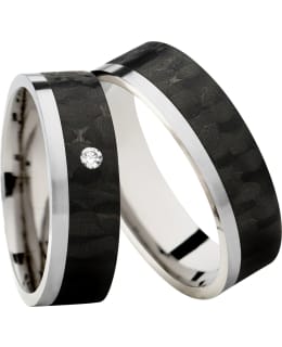 3D Carbon TC2-6 1x 0.03 ct timantti - titaani - hiilikuitusormus Main Image