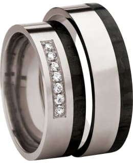 3D Carbon TC5-6-7x 1.5 mm zirkoni - titaani - hiilikuitusormus Main Image