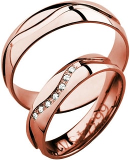 3D Gold 663-4,5 7 x 0,01 ct punakultainen timanttisormus Main Image