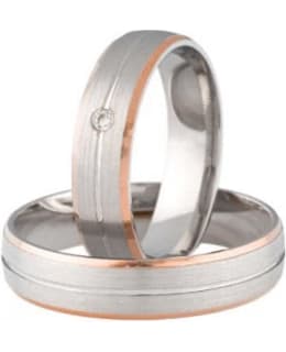 3D Gold 683-5 1 x 0,01 ct valko-punakultainen timanttisormus Main Image