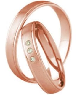 3D Gold 681-4 3 x 0,01 ct punakultainen timanttisormus Main Image