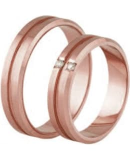 3D Gold 688-5 2 x 0,02 ct punakultainen timanttisormus Main Image