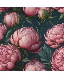 DIGIPRINT DARK PEONIES 150 CM TRIKOO Main Image