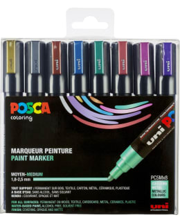 UNI POSCA 8 PC-5M METALLI MAALIKYNÄSETTI Main Image