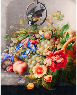 Cross Stitch Canvas Flowers and fruits Main Image