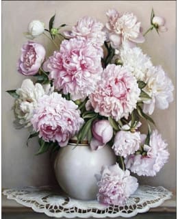 Figure'd Art Vase of Peonies numeromaalaus Main Image