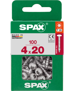 SPAX TX 4X20 KUPUKANTA 100KPL YLEISRUUVI Main Image